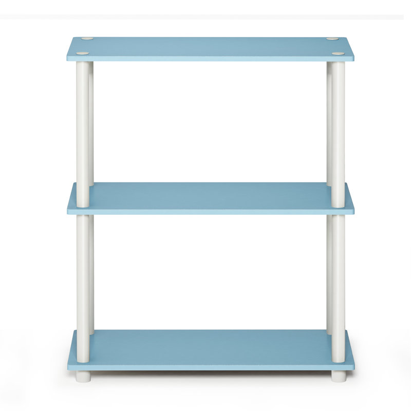 Étagère de rangement à 3 niveaux Malcom Toolless, Bleu clair/blanc