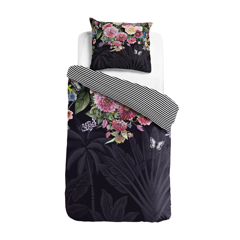 Black Satin 200 TC, 155 x 220 cm  - 1 Pillowcase (80 x80 cm)
