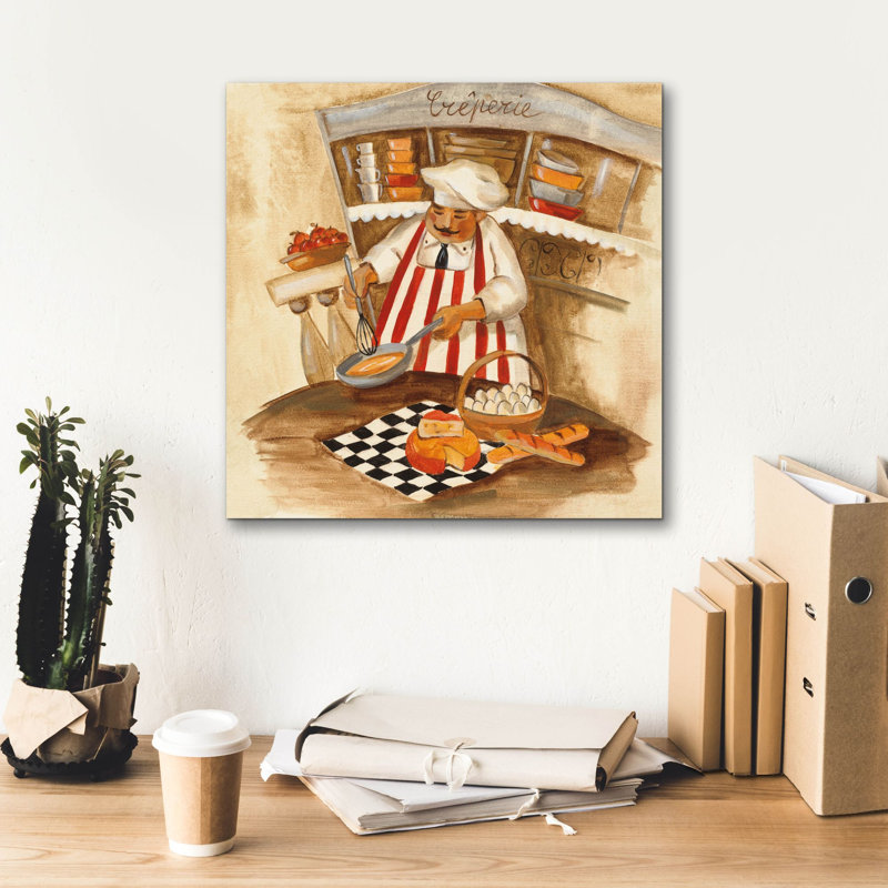 «Creperie» par Silvia Vassileva, art mural sur toile, H 18 po x l 18 po x P 0,75 po