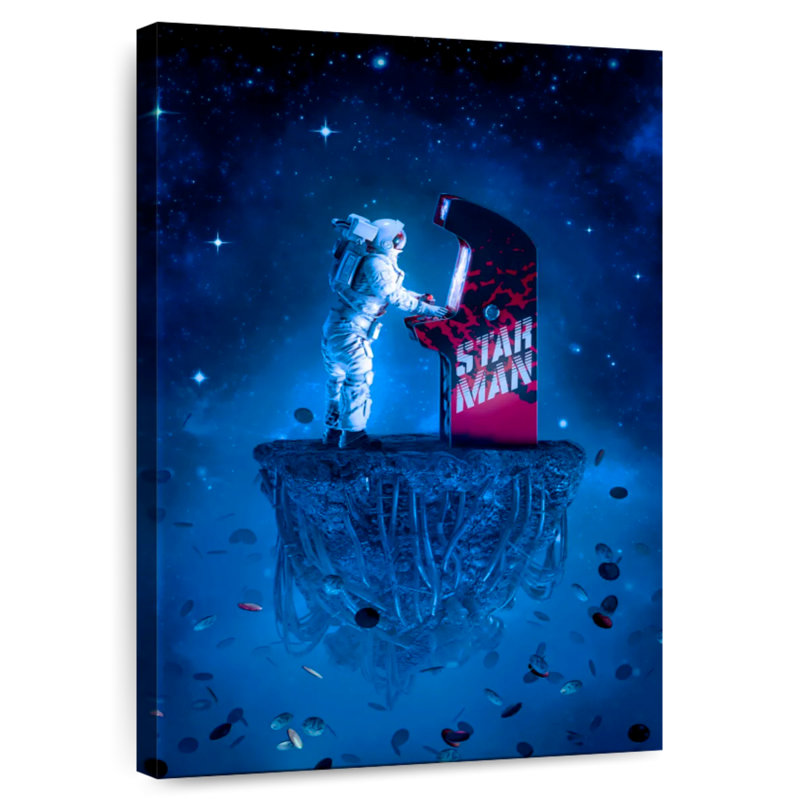 Kelan Arcade Gamer Astronaut, 30" H x 20" W