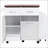 Farmhouse Kitchen Island With Drop Leaf And Removable Racks, Two Drawers, Rolling Cart On Wheels, Ideal For Home And Kitchen Storage-1221380335