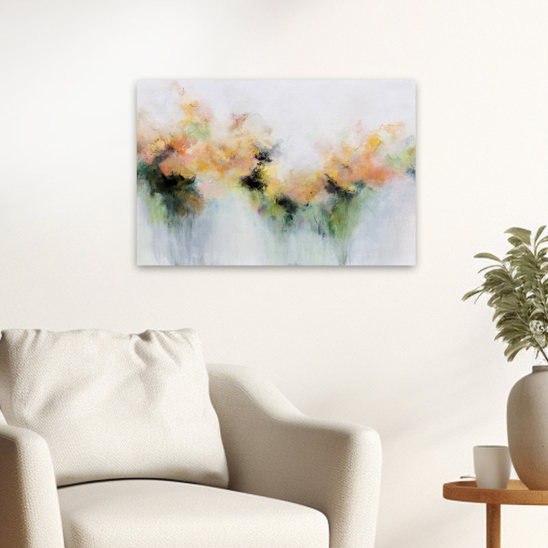 Lumière chaude - art floral abstrait et nature morte, H 24 po x l 16 po