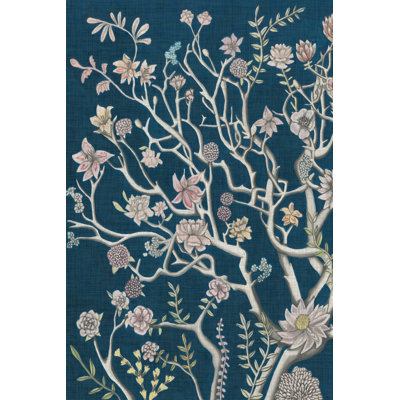 Indigo Night Chinoiserie I by Naomi McCavitt - Wrapped Canvas Print