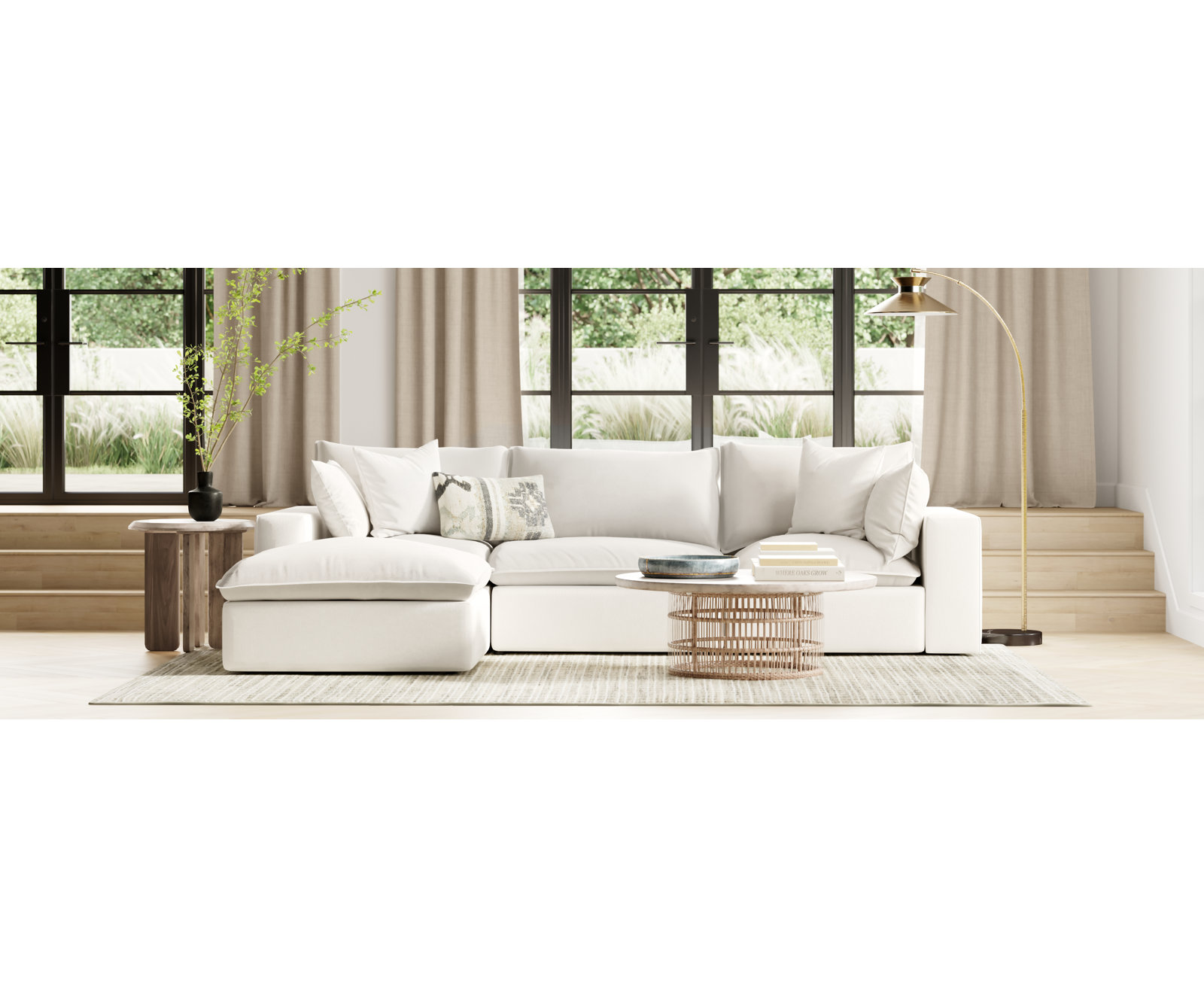 Ellaria Modular Chaise Sectional, Peyton Pearl