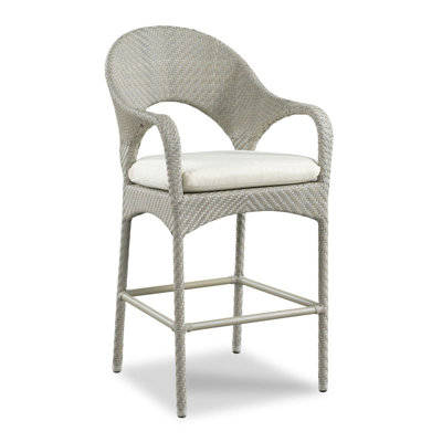 Ventana Wicker Outdoor 31'' Bar Stool with Cushion