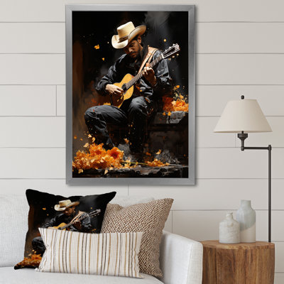 Machleid " Orange Black Mexican Art the Mariachis " Color Photography Print
