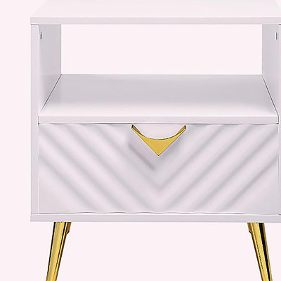 White glossy stand-up side table