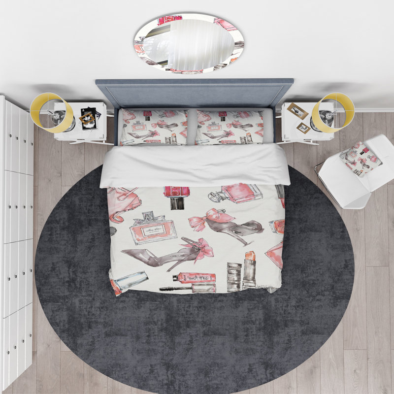 Ensemble de housse de couette teenage motif i accent i, Housse de couette très grand + 2 taies décoratives