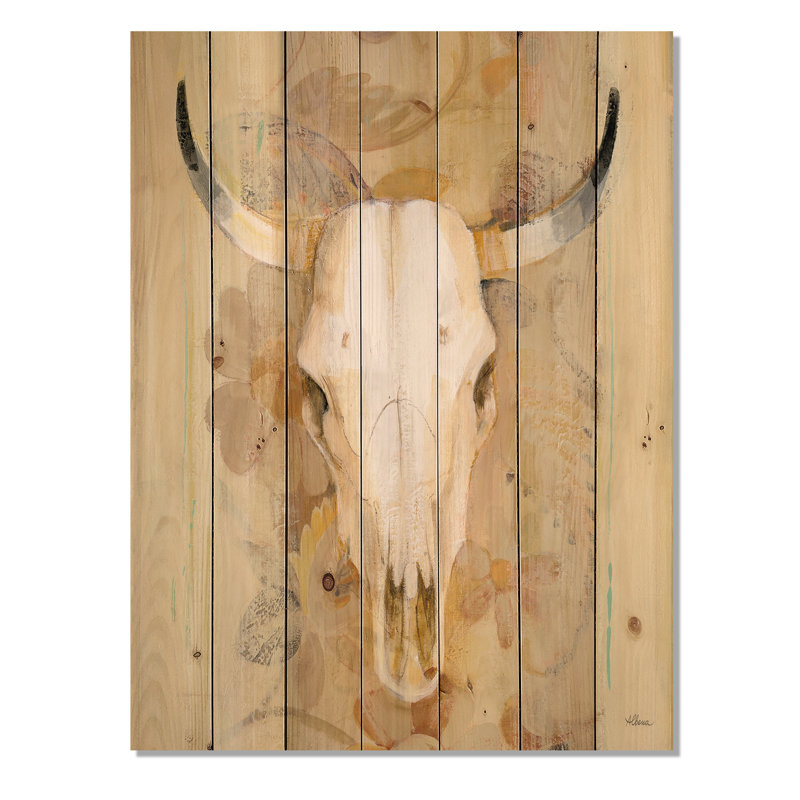 Hers Southwest Bones - reproduction de la faune dorée sur bois de pin naturel, H 32 po x l 24 po x P 1 po
