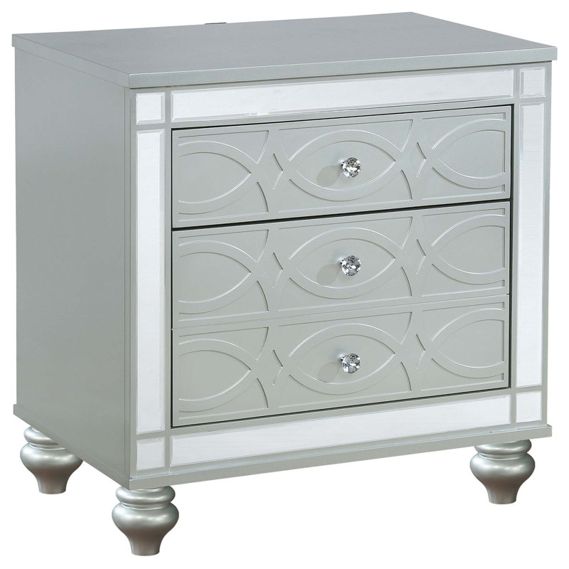 Table de chevet 2 tiroirs Menlo Metallic