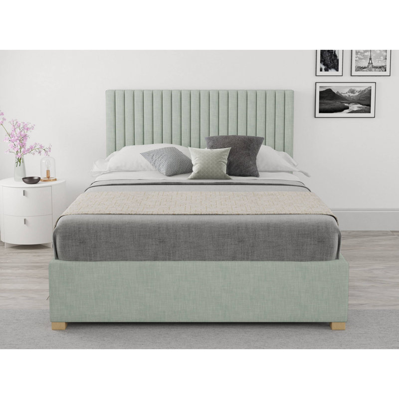 Chevy Upholstered Ottoman Storage Bed, Single (3'), Eau De Nil