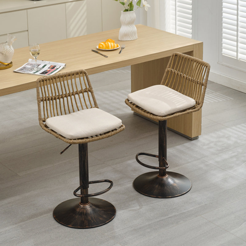 Chaise de bar pivotante 360, Cadre beige / noir