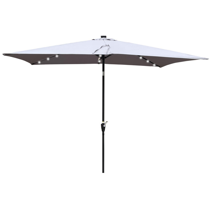 Parasol lumineux à énergie solaire à DEL, Gris ardoise clair