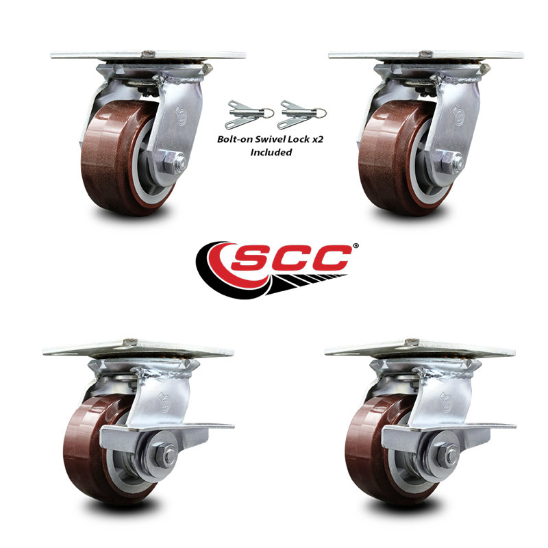 4 Piece Polyurethane Caster Set