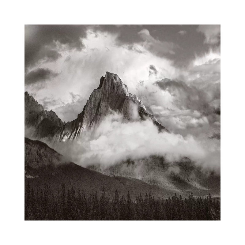 Opal Range Surrounded By Fog, Kananaskis Country, Alberta, Canada - Wrapped Canvas Print, 30.48 cm H x 30.48 cm W