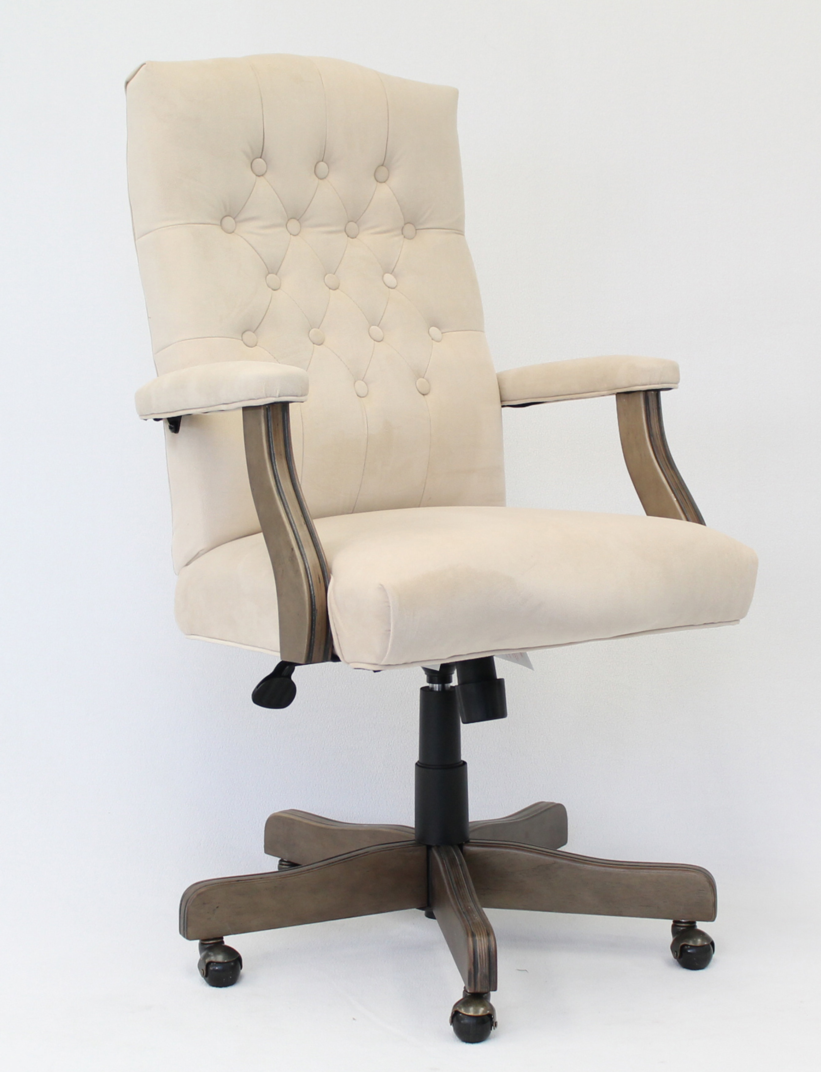 Beige linen best sale office chair