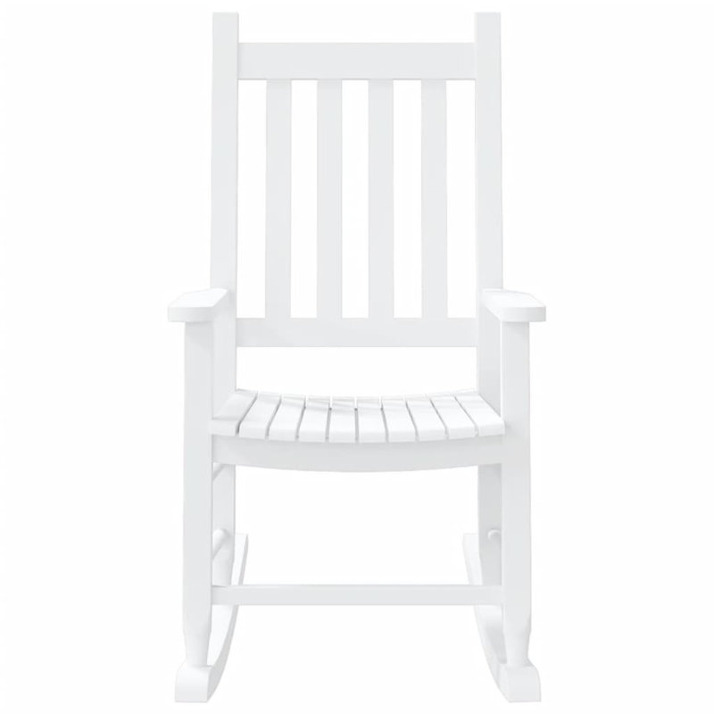 Abbad Solid Wood Rocking Chair, White