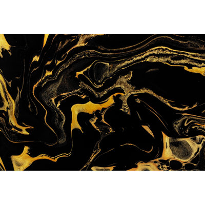 Black And Gold Marble - No Frame Print