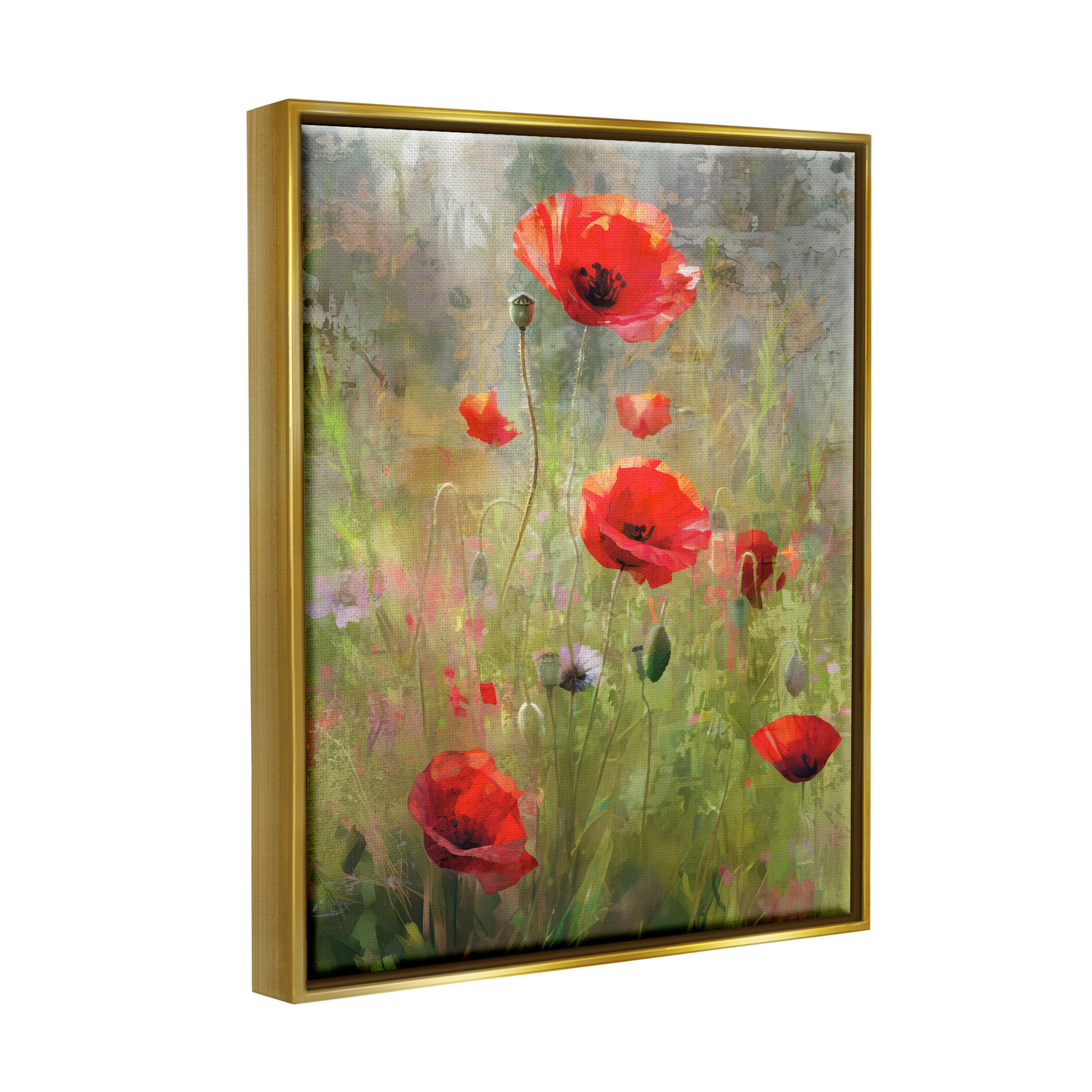 Abstract Red Poppy Winston Porter Abstract Red Poppies On Canvas Print | Wayfair