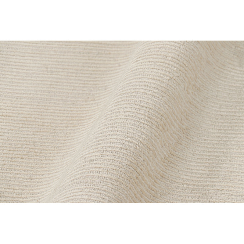 Rug & Kilim’S Extra-Long Runner Rug In Textured Monochrome White Tones & Striae