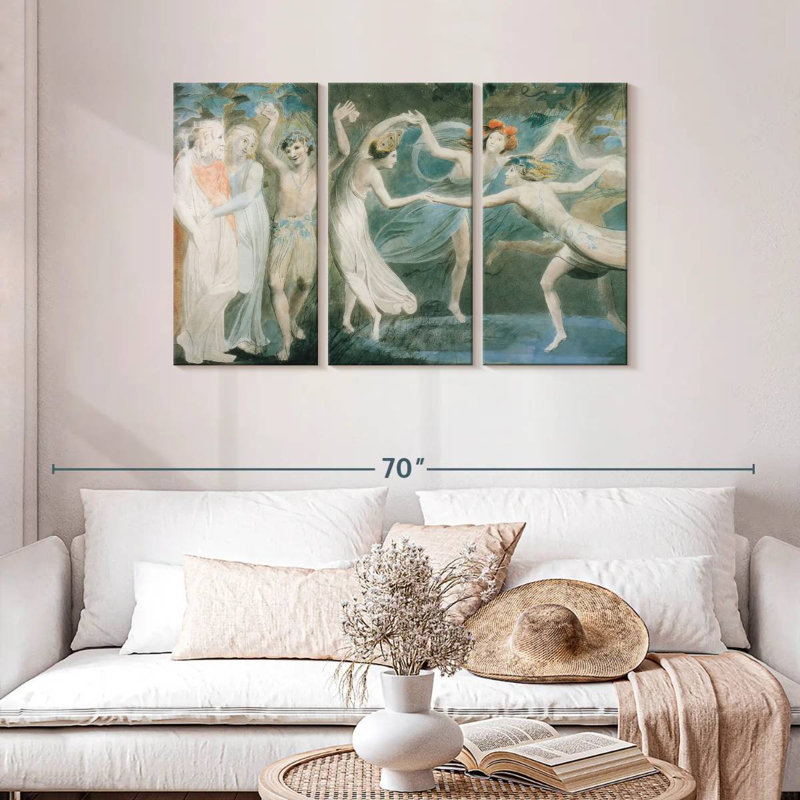 Leisha Oberon Titania et rondelle avec des fées, H 28 po x l 45 po