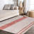 Amondo Modern Distressed Stripe Machine-Washable Ivory/Peach Rug-1481360515