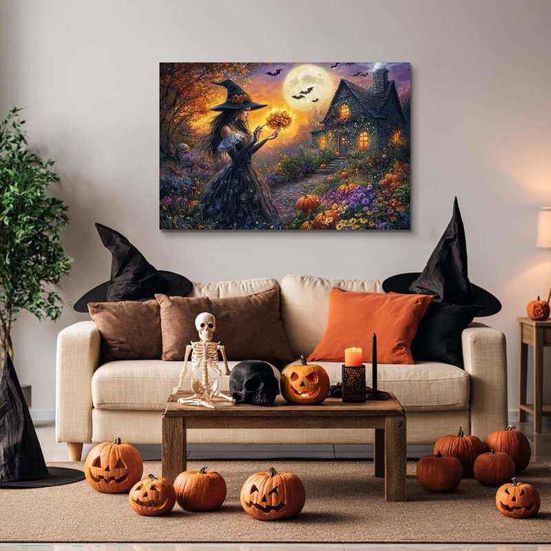 Halloween Witch Canvas Wall Art 40x60cm