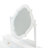 White Makeup Vanity And Stool With Reversible Mirror, Elegant Design For A Timeless Look, 5 Drawers Of Various Sizes, Molding On Table Legs, Organized Storage,