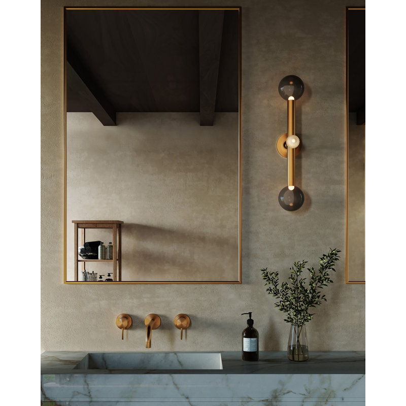 Martinez 3 - Light LED Vanity Light, Vintage Brass/Opal Glass