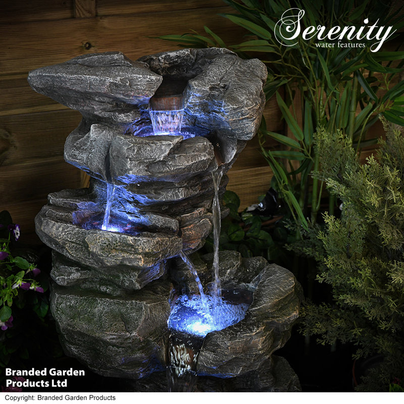 Cascade Fountain with Lights