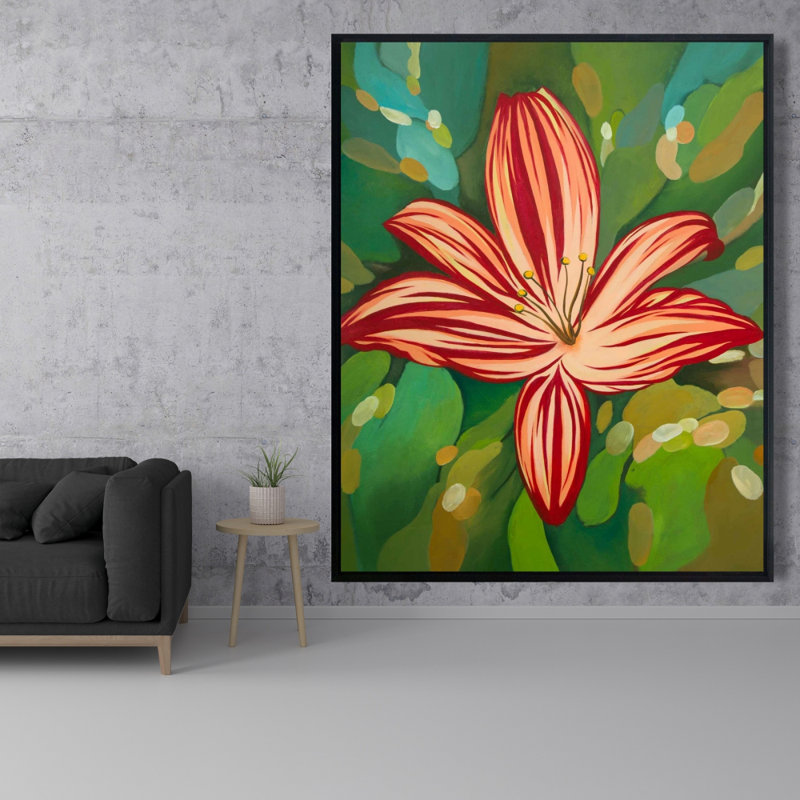 Blaze Tiger Lilies Print On Canvas