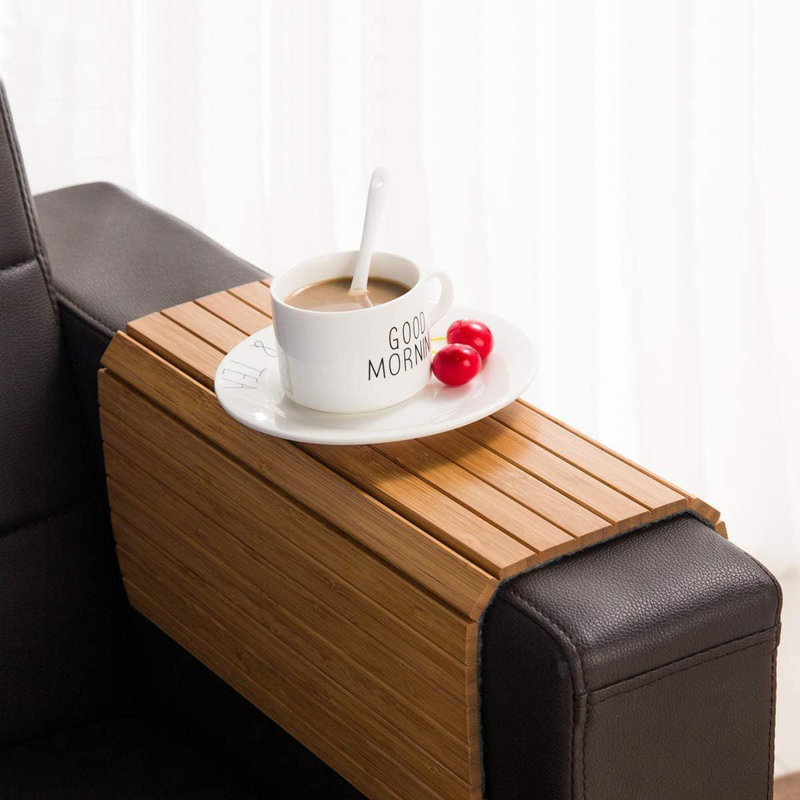 Table avec accoudoirs pour canapé - Table à accoudoirs pour canapé flexible / pliable, parfaite pour les boissons et les collations