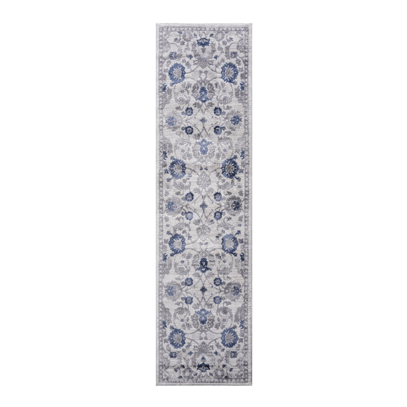 Tapis bleu / argenté Stain