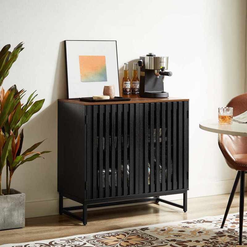 Wood Console Table with 2 Doors,Metal Leg