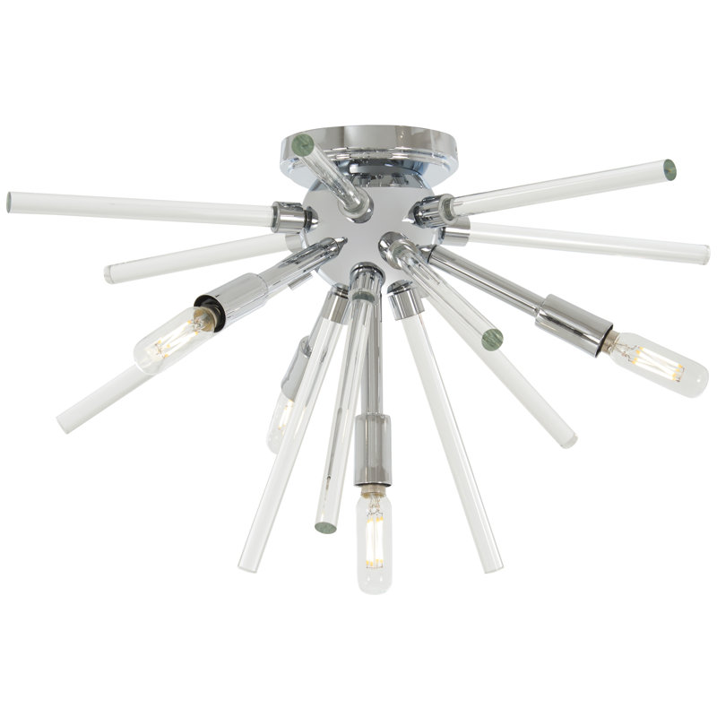 Plafonnier encastré sphérique Spoutnik 4 lumières 20 po Bora, Chrome