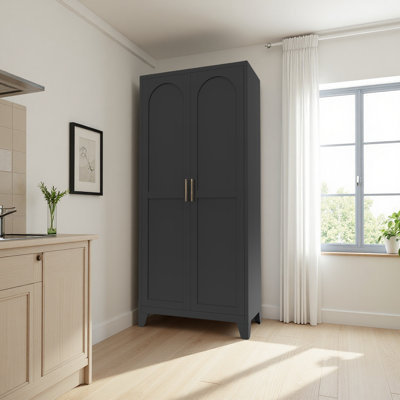 Shapely Doors Cabinet, Metal Storage Cabinet With Doors And Adjustable Shelves, For Bedroom, Living Room, Kitchen by Lark Manor