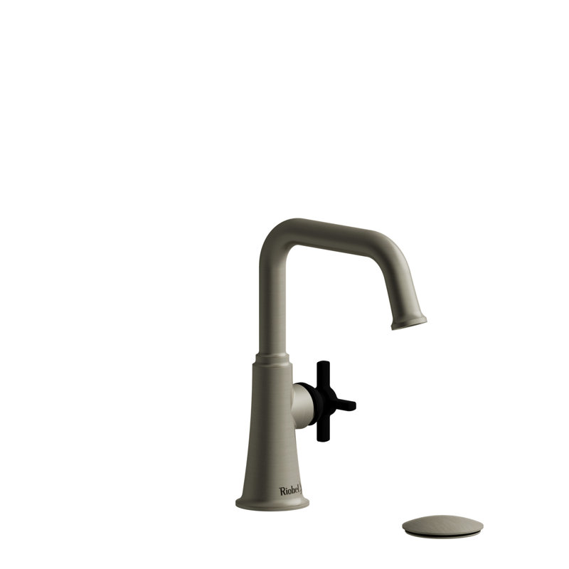 Momenti™ Single Hole Bathroom Faucet with Drain Assembly and U-Spout, Chrome, Cross 2