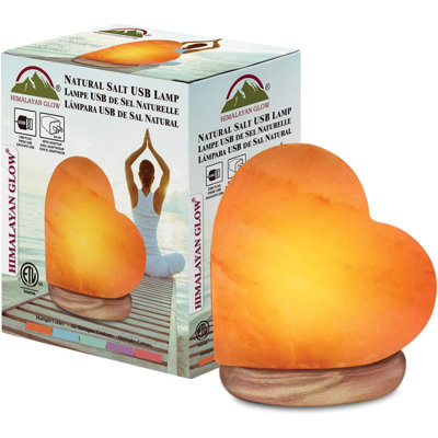 Himalayan Glow LED USB Heart-Shaped Salt Lamp, Multi Colour Changing 4-5 lbs