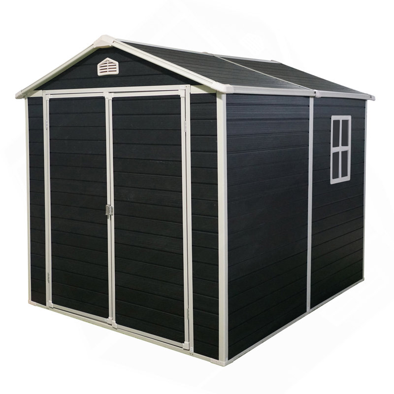Ensemble de remise pour l'extérieur 6 pi x 8 pi - parfait pour ranger les meubles de patio, noir