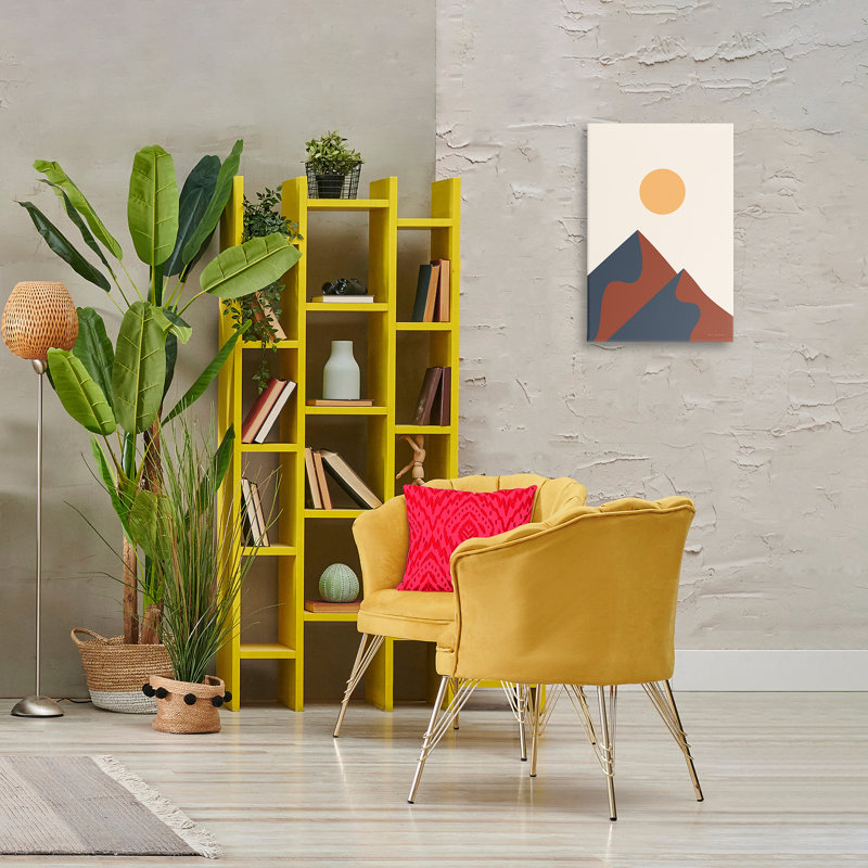 «Twin Mountain Peaks», art mural sur toile par Omar Escalante, H 24 po x l 16 po