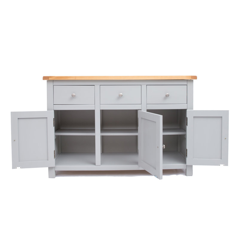 Natividad 120cm Sideboard, Light Grey/Satin Chrome
