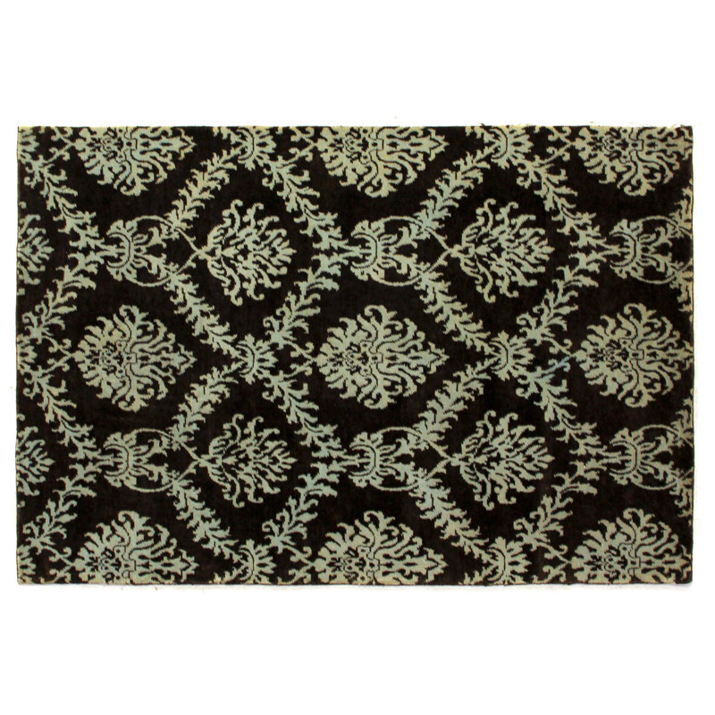 Metro Wool Damask Area Rug, Rectangle 8' x 10'