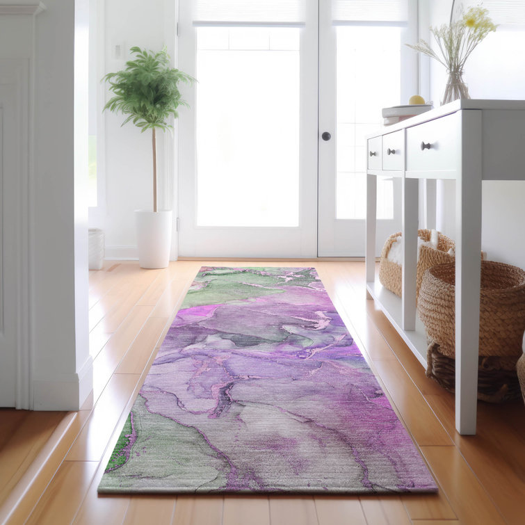 Premium Machine Washable Cerrito AMF500 Purple Rug