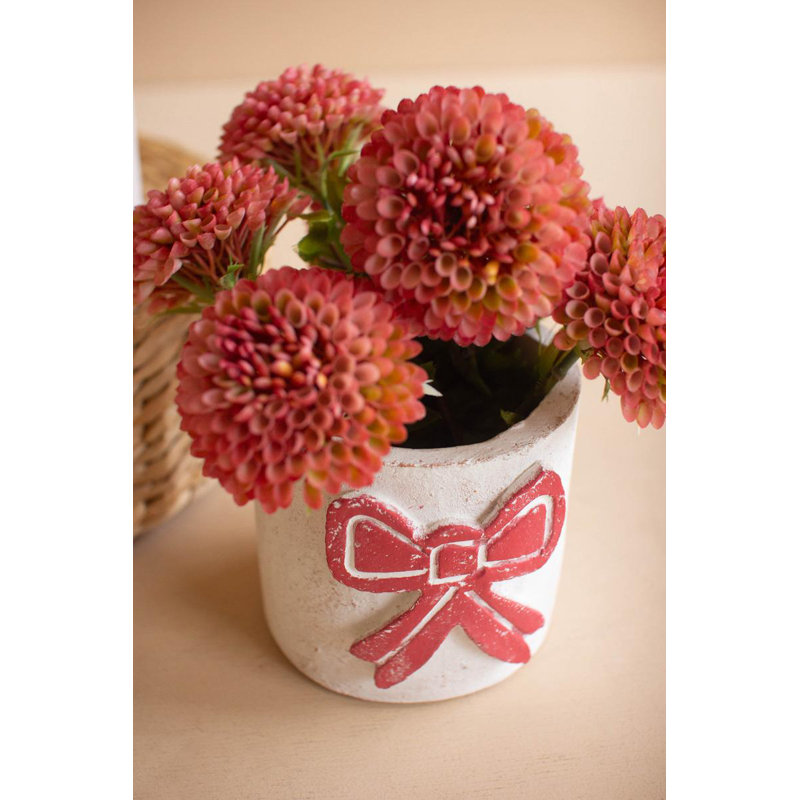 Handcrafted Clay Bow Container Elegant Decorative Gift Box 4.5" Tall Set of 4