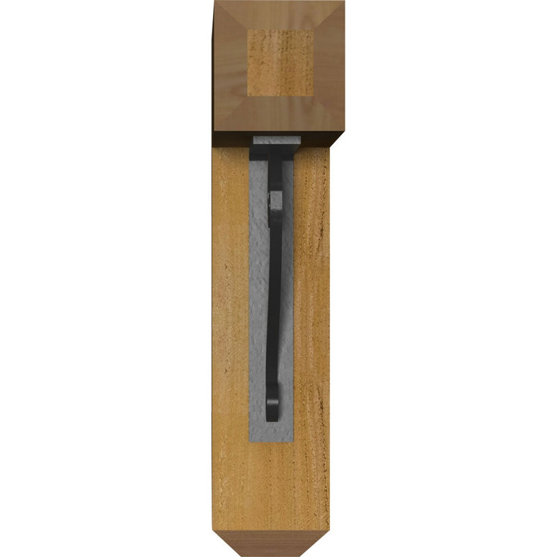 Support de fer Edwards, H 19 po x P 16 po, Cèdre rouge de l'Ouest l 4 po x T 2 po (sciage br