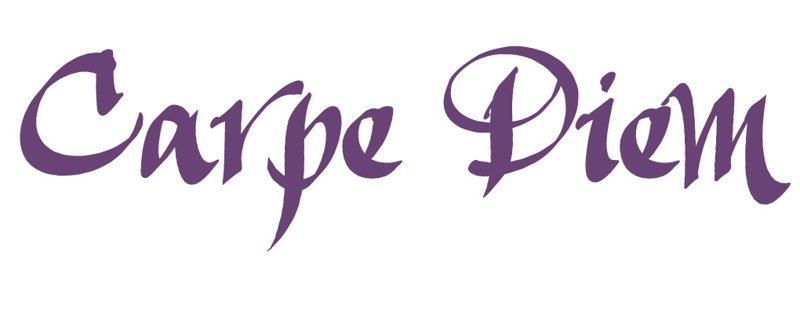 Décalcomanie murale indemnités journalières carpe diem, H 9,5 po x l 36 po x P 0,01 po, Violet