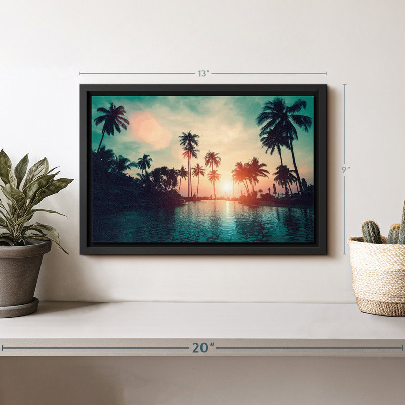 Soft Sunset Over Palm Trees Canvas Print, 9" H x 13" W