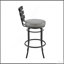 Tabouret de bar ou de comptoir pivotant Xelora au fini noir avec similicuir gris