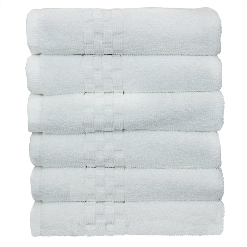 Ensemble de serviettes de toilette en coton à carreaux 6 pièces 100% Wellston
