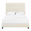 Lit tapissier beige avec 3 lattes de soutien et cadre emboîtable moderne en mousse